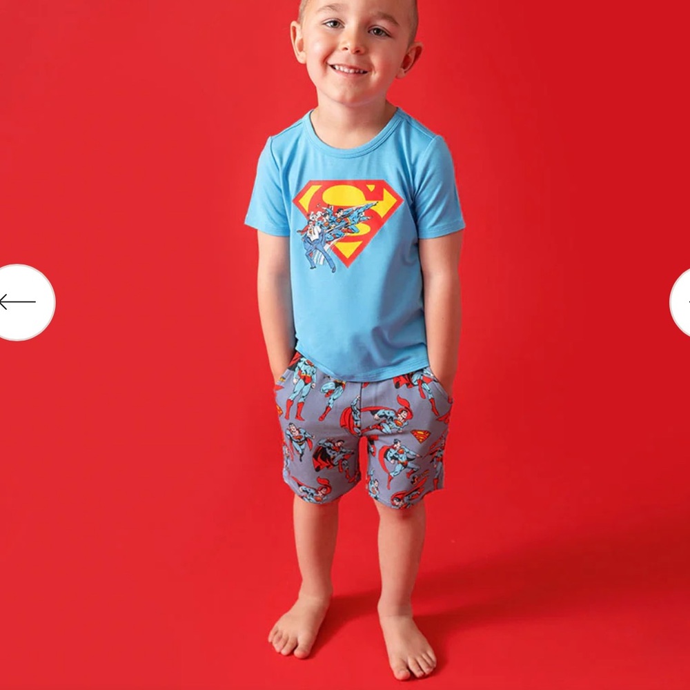 Posh Peanut Blue Superman Logo Kids Costume Tee